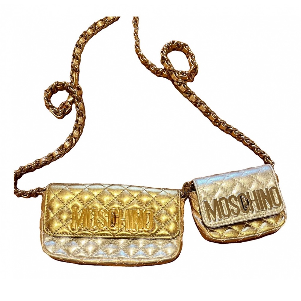 Moschino TWO-WAY Belt Bag & cross body. Metallic rose gold, Gold & Silver.